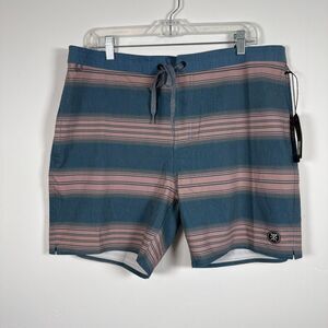 Roark Men's Swim Board Shorts Unlined Striped Size 36